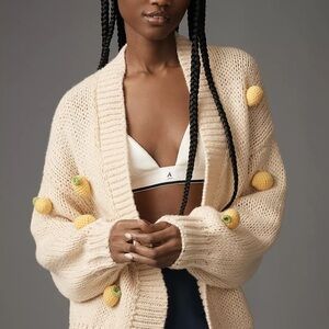MAEVE Susannah 3D Lemon Cardigan Sweater- NWT